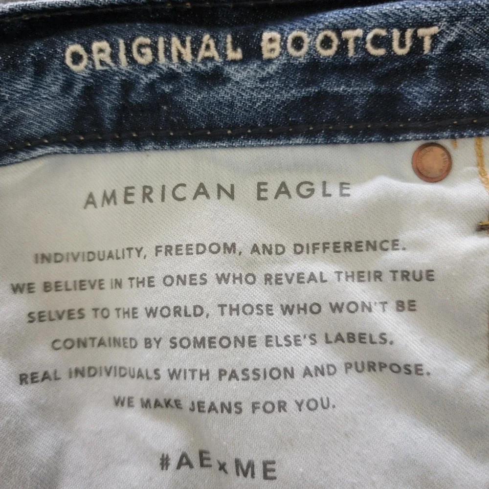 American Eagle Original Bootcut Mens 31x30 Blue Denim Jeans 100% Cotton 54485 - Picture 8 of 11